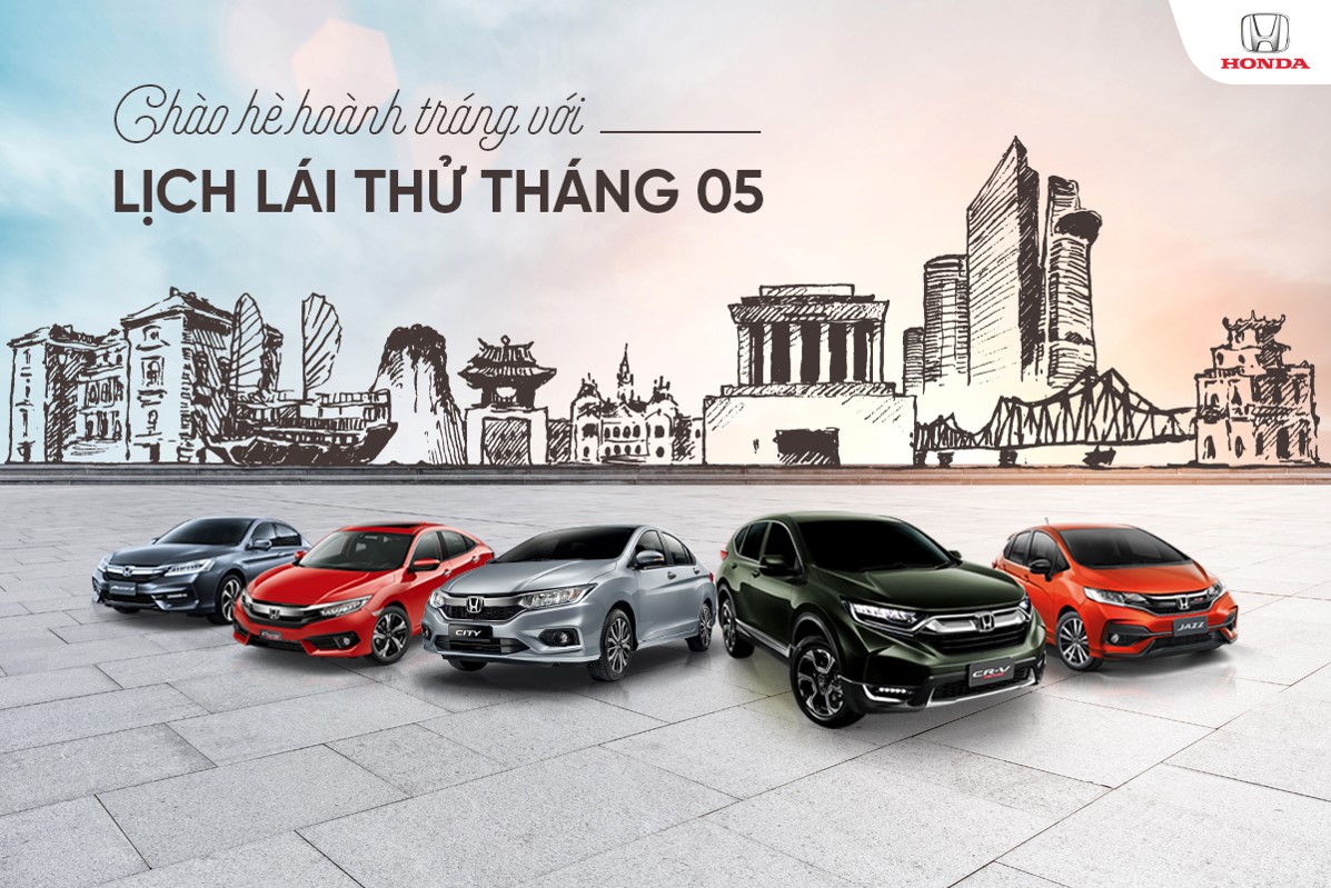 Lịch lái thử các dòng xe Honda Ôtô Tháng 5/2018